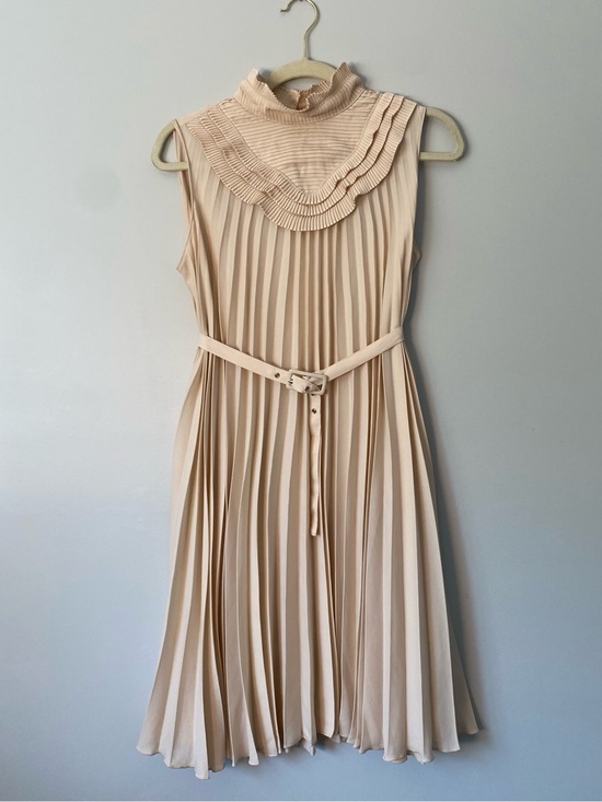 Lili Sidonio Dresses & Skirts - Lili Sidonio Molly Bracken Pleated Mock Neck Belted Dress Size Small